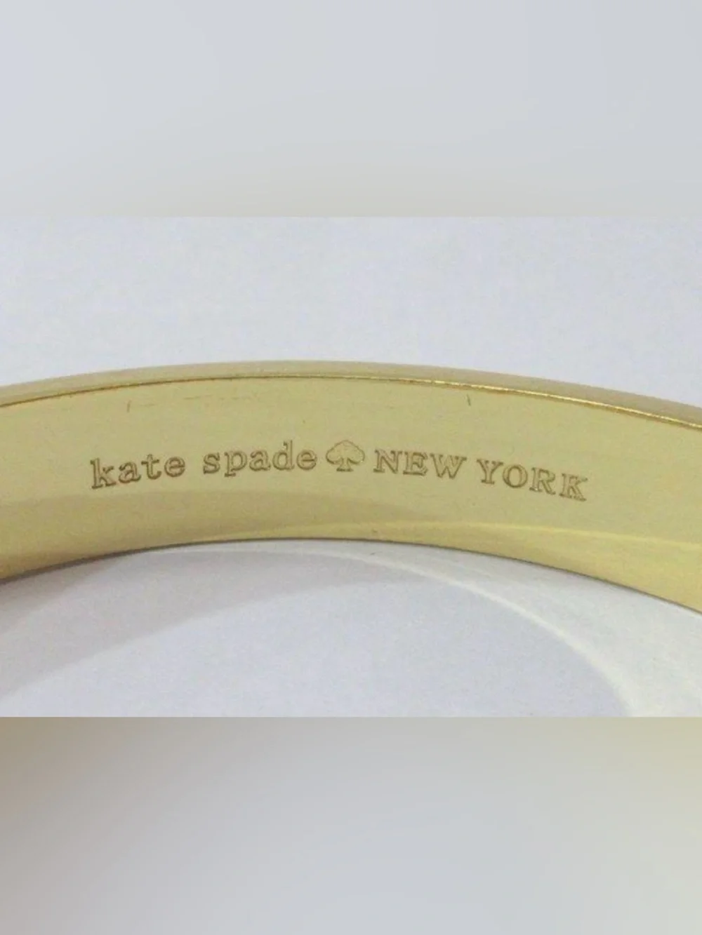 Kate Spade gold and white enamel hinges bangle bracelet - Picture 4 of 7